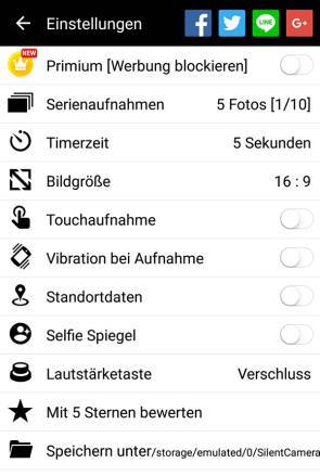 Android: Wie stellt man den Auslöse-Ton der Handycam aus?