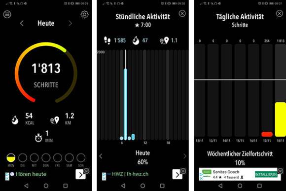 App-Test: ActivityTracker Schrittzähler